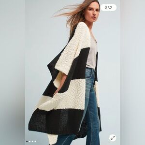Anthropology Mixed Stripes Kimono one size black and white striped.